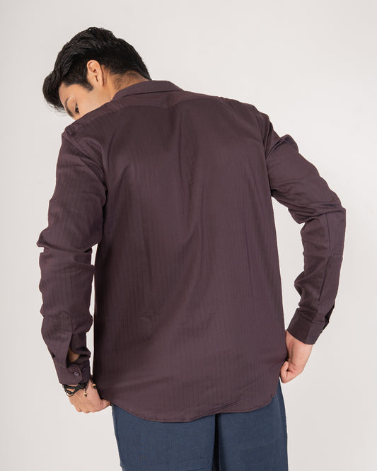 Espresso Textured Stripe Button-Down Shirt