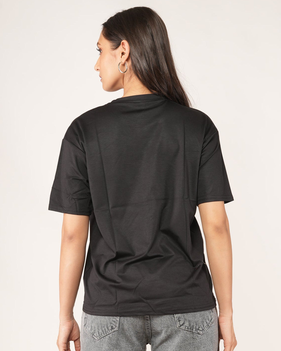 Women wearing a Black Hummingbird Embroidered 