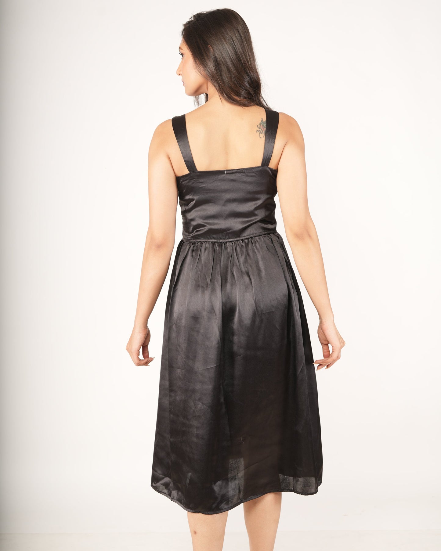 Premium Liquid Satin Corset Bustier Midi Dress