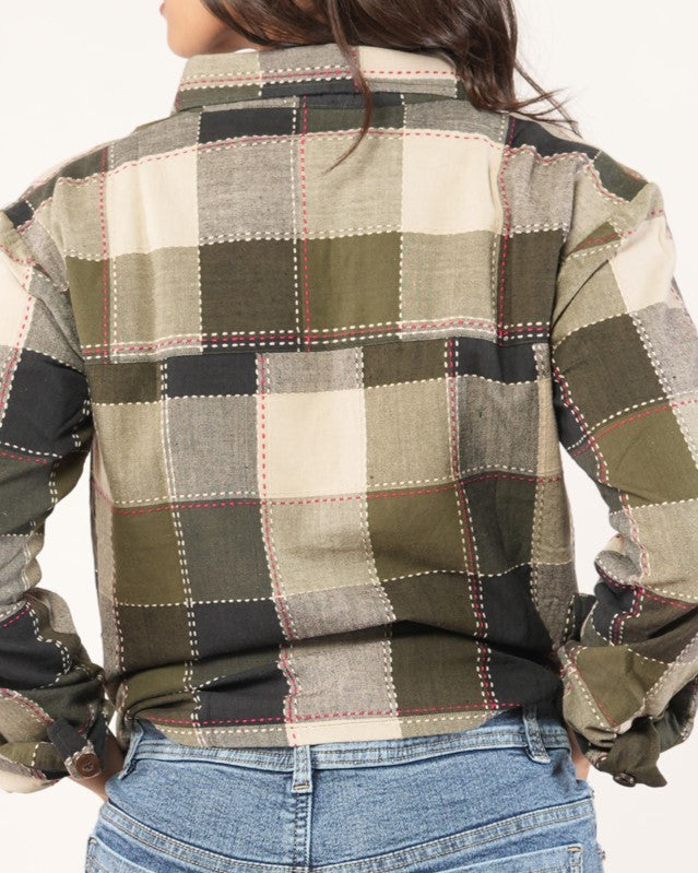 Alpine Plaid Slouchy Oversized Shirt