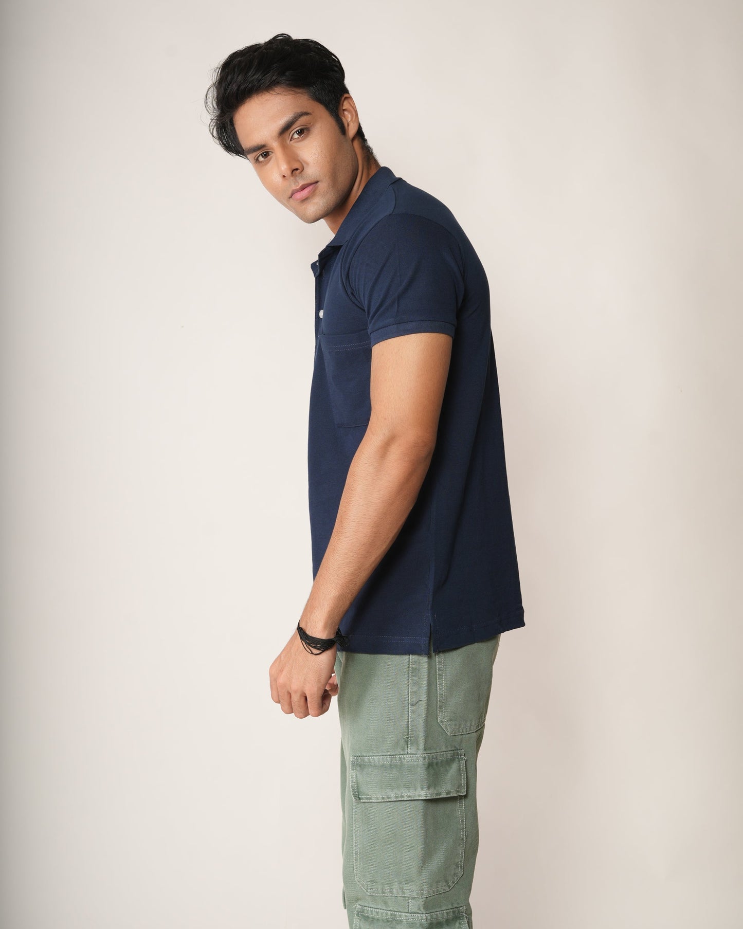 Navy Pocket Polo T-Shirt