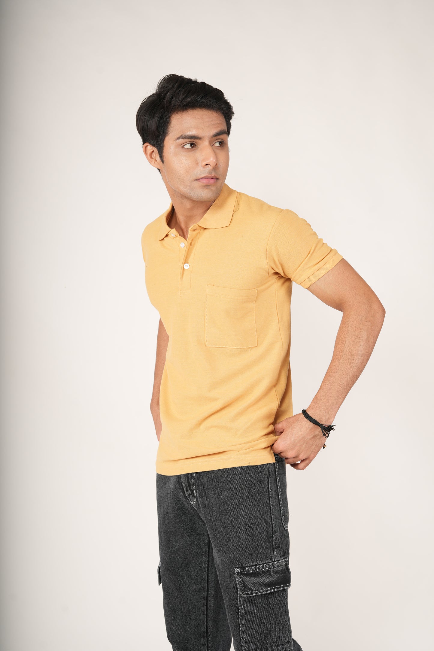 Golden Yellow Pocket Polo T-Shirt