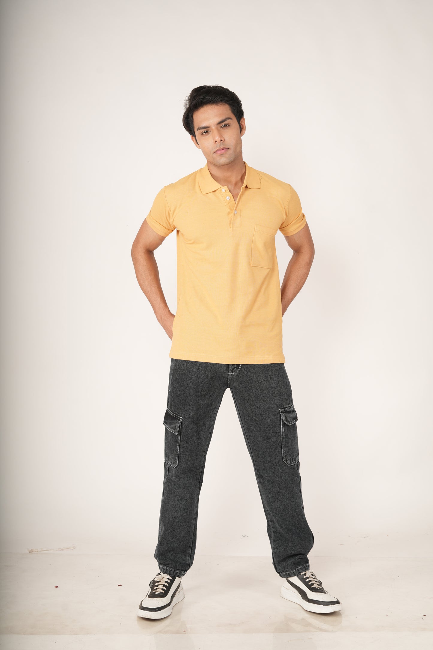 Golden Yellow Pocket Polo T-Shirt