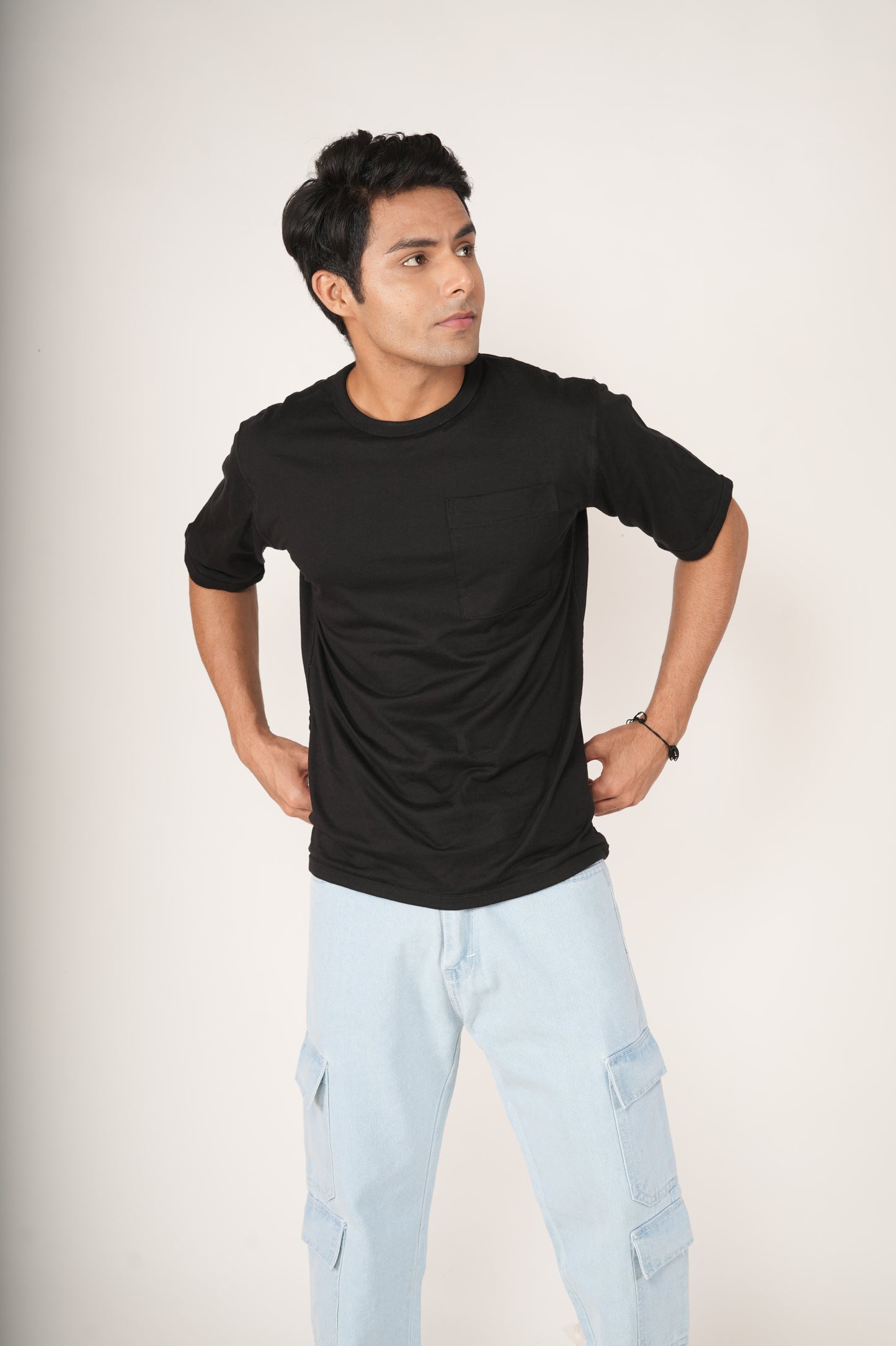 Onyx Black Oversized Crew Neck T-Shirt
