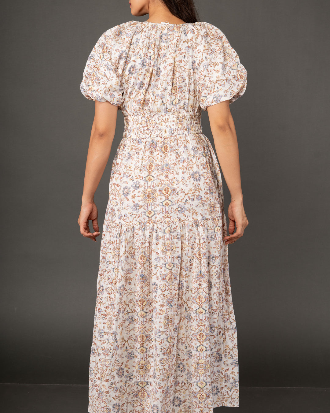 Alabaster Vintage Floral Tiered Maxi Dress